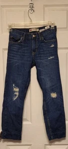  Levi's 502 Boys Regular Tapered Distressed Cotton Denim Jeans  Sz 12 (26 x 25 ) - Picture 1 of 9