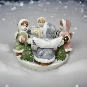 Treasured Times Holiday Collection 4 Angeli in Cerchio Portacandele da Tè Votivo - Foto 1 di 6