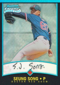 2001 Bowman Chrome Baseball Refractor #147 Seung Song RC Boston Red Sox