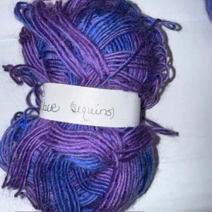 Gala Yarns - MIXED FIBER SEQUIN - Blue Purple Ombre' - 50g, 1.76oz - Picture 1 of 6