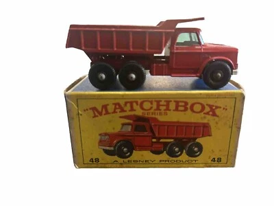 Matchbox Lesney Vintage Dodge Dumper Truck #48 Red Dump In Original Box - Image 1 of 4