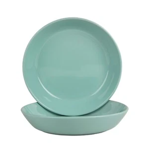 36oz Double Line Dinner Bowls Set of 2 Seafoam Porcelain for Soup Pasta Use - Picture 1 of 5
