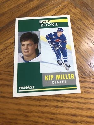 1991-92 Pinnacle Nordiques Hockey Card #306 Kip Miller Rookie RC - Image 1 of 3