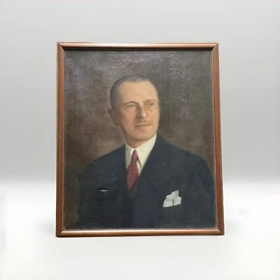Antigua pintura al óleo original rusa/europea retrato de un hombre, sin firmar Foto 1 de 4