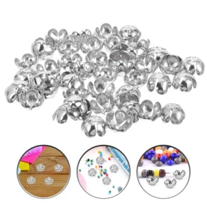 50 Pcs Perlenhalterzubehör Schmuckteile DIY Halskette Perlenkappen - Bild 1 von 12