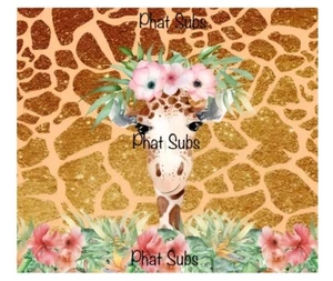 Bicchiere sublimazione 20 oz avvolgente glitter giraffa pronto da premere trasferimento di calore - Foto 1 di 1