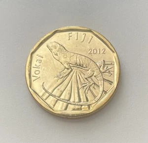 Fiji 2012 $1 km336 iguana con bandas sin circular - Imagen 1 de 2