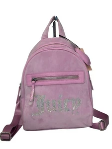 JUICY COUTURE Big Spender Velour Backpack Fondant Pink Brand New With Tags(D253) - Picture 1 of 6