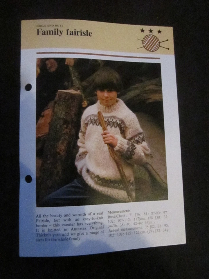 KNITTING PATTERN GIRLS AND BOYS FAMILY FAIRISLE   **MUST SEE ** - Image 1 of 1