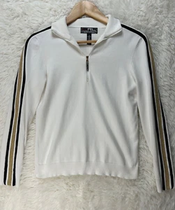 R-RL Lauren Active Gr. S weiß Pullover 1/4 Zip Langarm blk/gld Trim - Bild 1 von 8