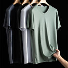 Men Shirt Short Sleeve Cotton Silk Breathable Top For Man Solid Color Relaxed 