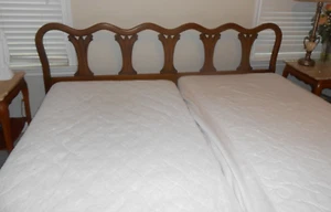 Mid 20th Century Walnut Wood French Provincial Style King Size Bed/iron frames - Picture 1 of 6