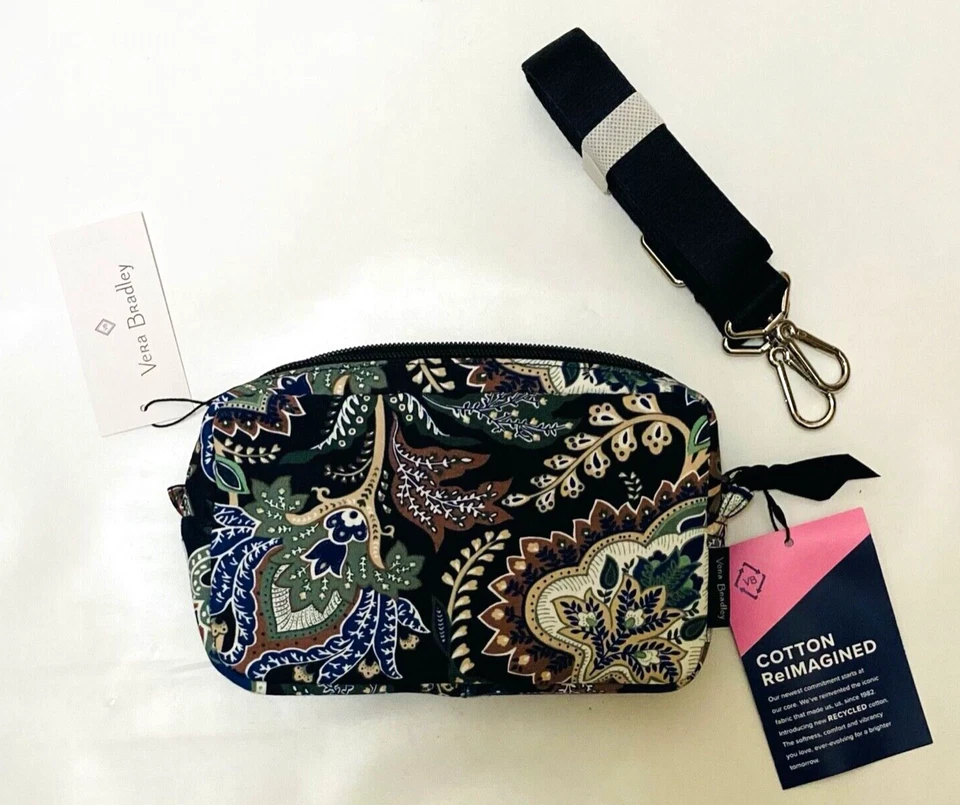 Vera Bradley RFID Convertible Pouch Crossbody Bag Java Blue Navy Camo