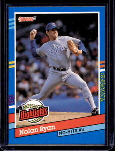 1991 Leaf Donruss Nolan Ryan Highlights No-Hits A's #BC-3 Texas Rangers