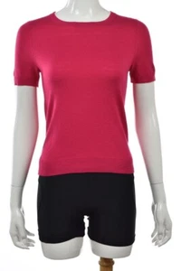 Ann Taylor Womens Sweater Size S Pink Black Boat Neck Short Sleeve Rayon Casual - Picture 1 of 5