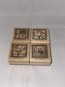 Stampin Up! Ländersammlung 1999 4 montierte Holzstempel - Bild 1 von 2