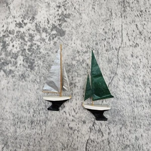 Juego de 2 velas vintage miniatura plata verde - Imagen 1 de 6