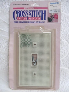 Vintage 1988 Single Cross Stitch Switch Plate Cover Needle Form - Picture 1 of 2