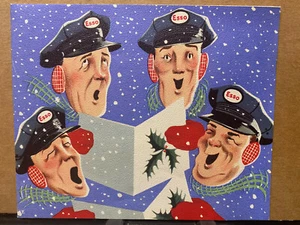 Vintage ESSO Service Tankstelle Weihnachtskarte 1950 Berryville VA R.E Shenk Weihnachten - Bild 1 von 6