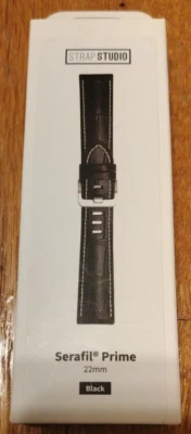  Nueva correa de reloj STRAP STUDIO Serafil Prime 22 mm negra/cuero Samsung Foto 1 de 4