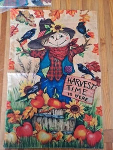 NEW Home & Garden 1pc Double Sided Scarecrow Harvest Time Garden Flag 12x18 - Picture 1 of 1