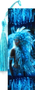 NATIVE AMERICAN PRINCESS/MYSTICAL/UNIQUE LAMINATED BOOKMARK - Bild 1 von 1