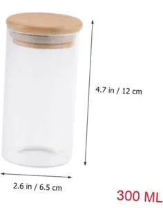 Klarglas mit Bambusdeckel versiegelt Frischhaltedose für Tee Kaffee Bea - Bild 1 von 4