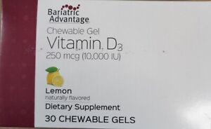Bariatric Advantage Chewable Gel Vitamin D3  250mcg/10000IU 30 Chewable Gels
