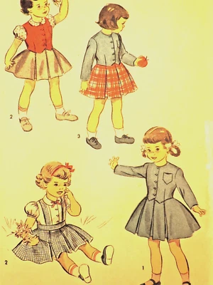 1950s Girls Advance #5924 Vest/Pleated Dress/Jacket/Top Sz 2 B21 Complete - Image 1 of 4