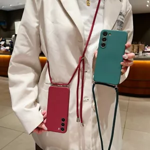 For Samsung S23 Ultra S22 S21 A54 A53 A52 Silicone Crossbody Lanyard Case Cover - Picture 1 of 26