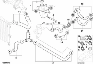 MINI Genuine Coolant Hose Pipe Line Replacement Fits R52 R50 17127535899 - Picture 1 of 2