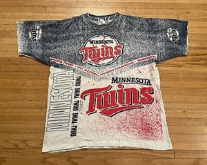 Minnesota Twins Vintage 1991 Trench All Over Print Shirt Mens XL EUC MLB Rare - Picture 1 of 12