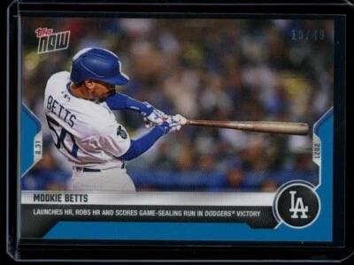 2021 Topps Now #740 Mookie Betts Blue Parallel Card #d /49 - Image 1 of 2