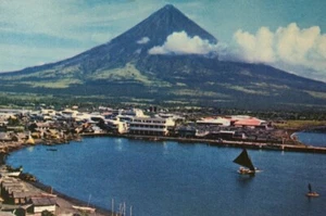 Postal Panamericana Filipinas Monte Mayón Volcán Legaspi sin publicar sin usar década de 1960 - Imagen 1 de 3