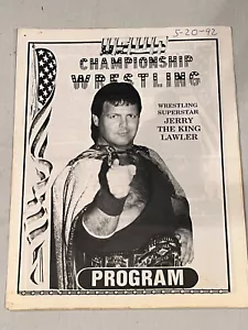 RARE Brian Jerry Lawler Championship Memphis Wrestling Program wwf 2 Christopher - Picture 1 of 3