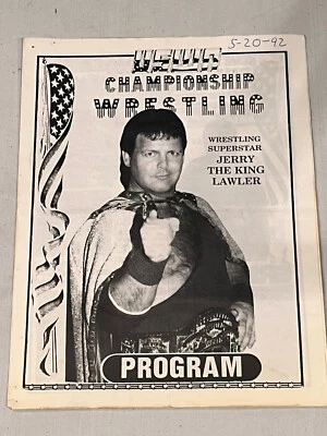 RARE Brian Jerry Lawler Championship Memphis Wrestling Program wwf 2 Christopher - Image 1 of 3