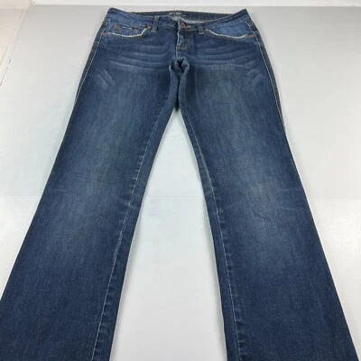 Jeans para mujer Mavi 27 Olivia tiro bajo recto azul desteñido bigotes elásticos Foto 1 de 4