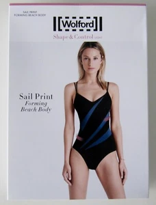 Nip: Wolford Sail Print Shaping Beach Body! XS! Colour: Blue - Black - Picture 1 of 4