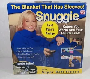 As Seen TV SNUGGIE Blanket Blue Adult Fleece Open Box NO LIGHT Box Damage - Picture 1 of 3