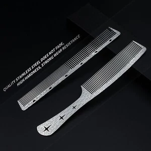 2 Pcs Metal Comb Fine Tooth Metal Comb Metal Comb for Man Stainless Steel Com... - Picture 1 of 6