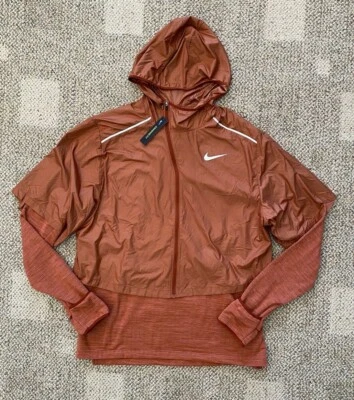Mens Nike Therma Hooded Zip Running Jacket & Top Brown Size Large BV5421-226 - Image 1 of 4