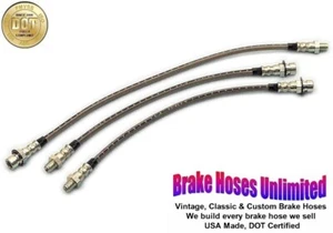STAINLESS BRAKE HOSE SET Oldsmobile Dynamic Cruiser, Series 76 & 78 - 1947 1948 - Picture 1 of 2