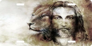 Lion of Judah Yeshua GOD Jesus Christ Christian License Plate Car Truck Tag - Foto 1 di 1