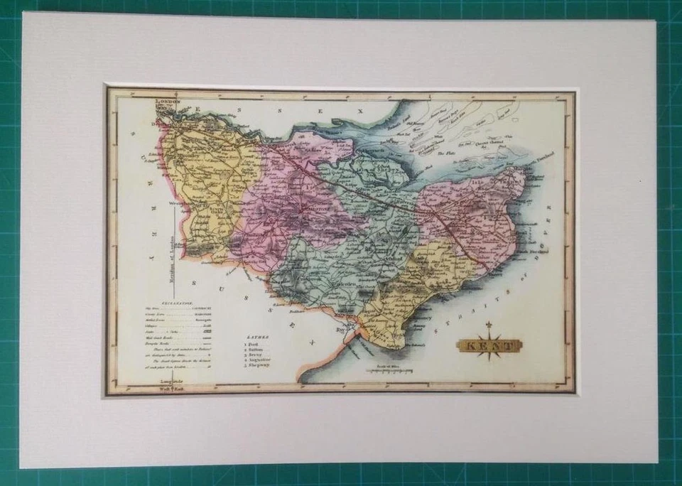 County of Kent Reproduction Mounted Map Ellis's Atlas of England & Wales 1819 - Image 1 of 1