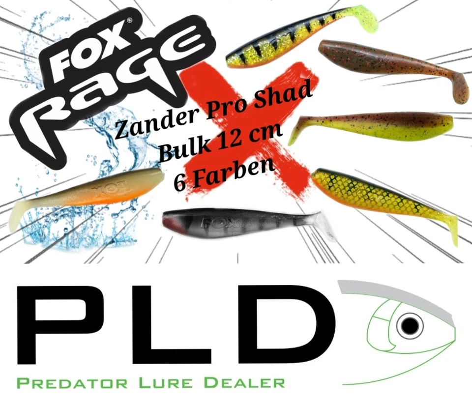 Fox Rage Zander Pro Shad Bulk 12 cm Gummifisch Softbait Dorsch Zander Hecht - Bild 1 von 1