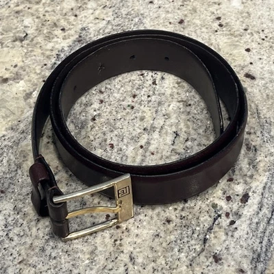 Balmain Pierre Balmain 皮带男式 36 勃艮第红色皮革复古台湾制造 — 第 1/4 张图片