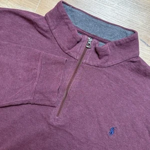 Polo Ralph Lauren Maglione Uomo 4XB Marrone 1/4 Zip Manica Lunga Pullover Casual - Foto 1 di 9