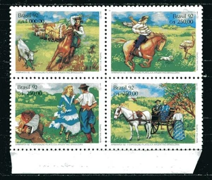 BRAZIL 1992, MUSIC, HORSES, DANCE, GAUCHOS, COSTUMES, ARBRAPEX '92,Sc 2358a, MNH - Picture 1 of 1
