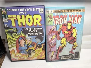 (2 Marvel The Invincible Iron Man Comic Book Cover Wood Wooden Wall Art 10”x 7” - Picture 1 of 8