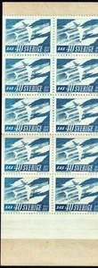 Sweden, Complete Booklet Pane of 10 Stamps, MNH, 1961, SAS, Sc. 568a, SG SB139 - Picture 1 of 2